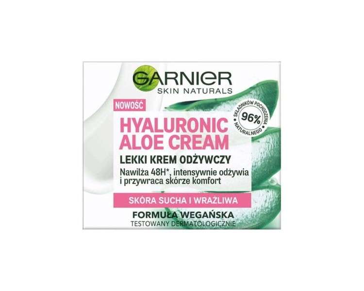 Garnier Hyaluronic Aloe Cream Light Nourishing Cream for Dry Skin