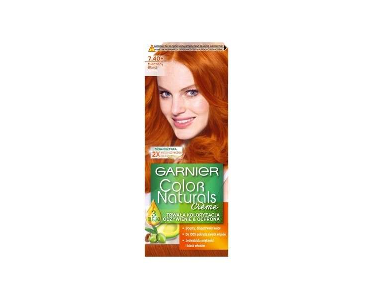 Garnier Color Naturals Creme Permanent Nourishing Hair Coloring 7.40 Intense Copper