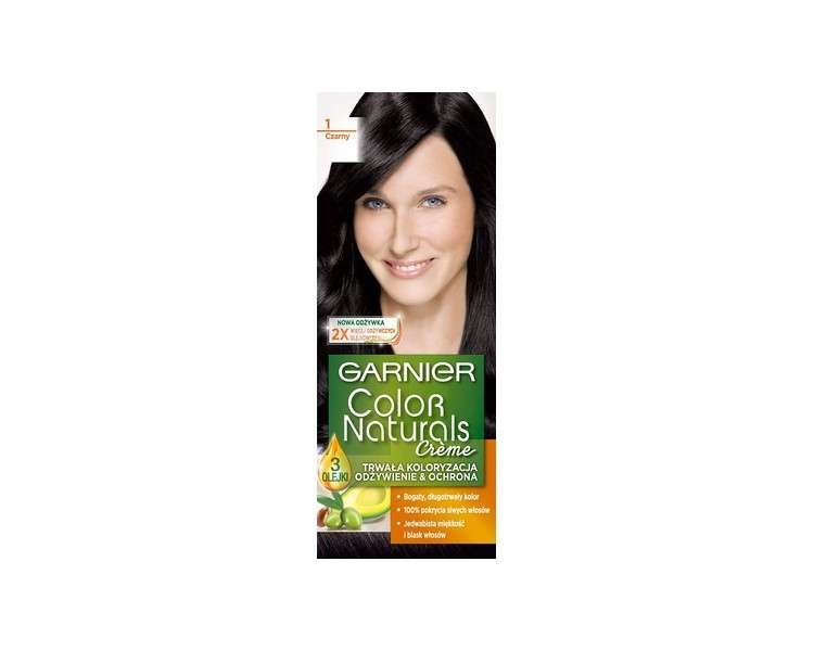 Garnier Color Naturals Creme Permanent Nourishing Hair Coloring 1 Black