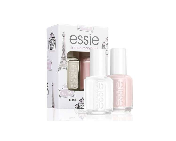 Essie French Manicure Nail Art Set with Exclusive High-Quality, Long-Lasting and Color-Intensive Nail Polish