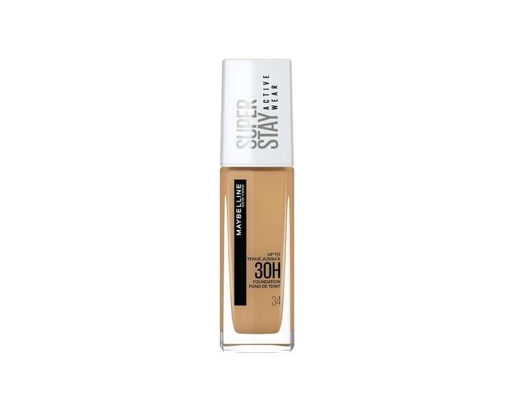Maybelline New York Superstay Active Wear 30 Hour Long-Lasting Liquid Foundation 30ml Shade 34 Soft Bronze