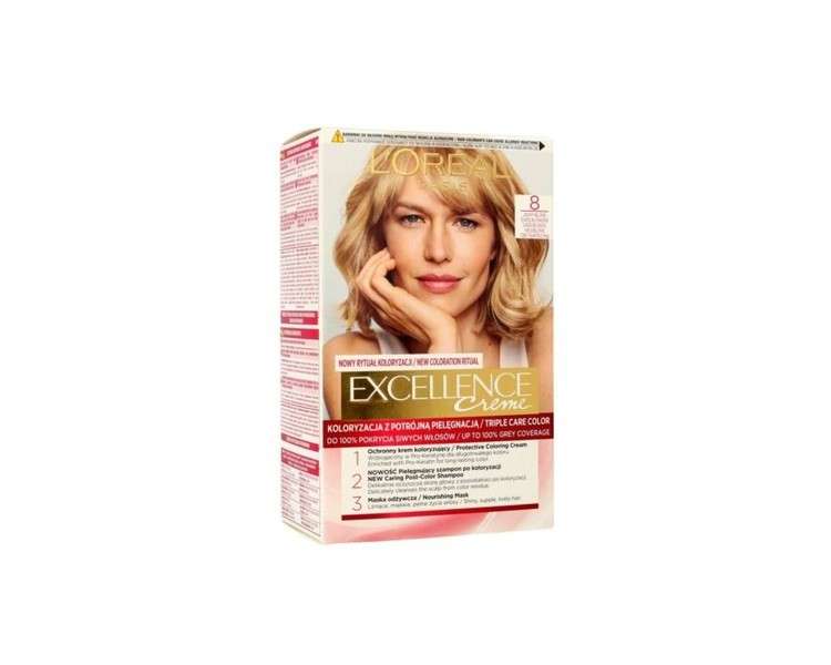 Loreal Excellence Creme Hair Color 8 Light Blonde