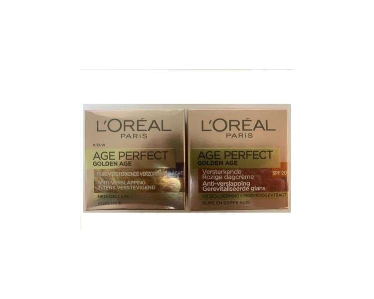 L'Oreal Golden Age Perfect Day Cream & Night Care 2x50ml - Pack of 2