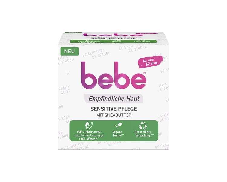 bebe Sensitive Care Face Cream 50ml with Shea Butter - Soothing Moisturizer for Sensitive Skin