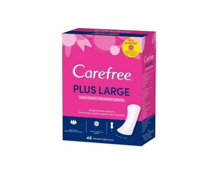 Carefree Plus Large Light Scent Panty Liners 46 Count