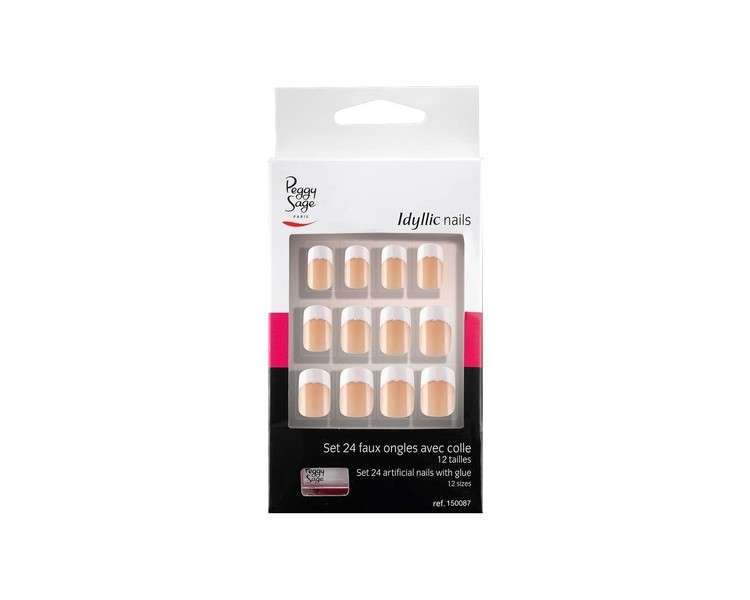 Idyllic Nails Silver French False Nail Kit - 24 Nails