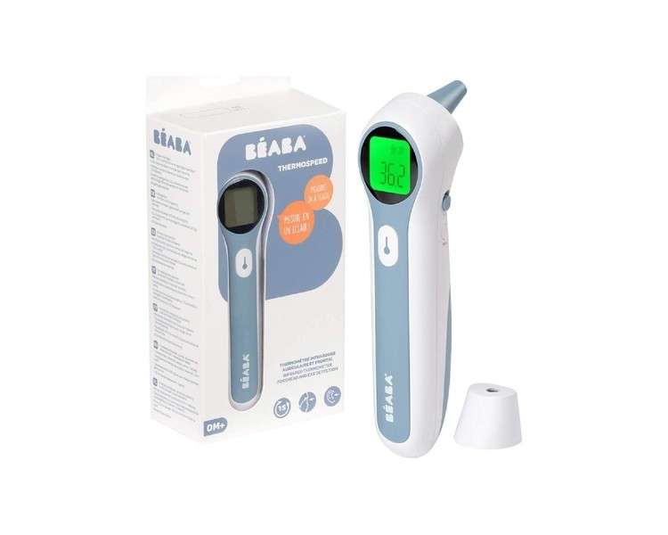 BÉABA Infrared Thermometer for Adults Children and Baby 3 in 1 Forehead Ear and Environment Mode Digital Super Fast Contactless Temperature Gun Thermospeed