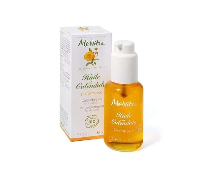 Melvita Huiles de Beaute Organic Calendula Oil Nutrient-Rich Moisturizing Anti-Aging Face Treatment 50ml