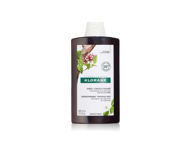 Klorane Strengthening Quinine and Organic Edelweiss Shampoo for Tired Hair and Hair Loss 400ml