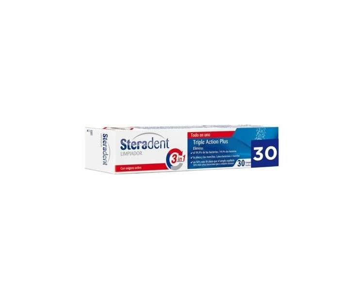 Steradent Triple Action Plus Denture Cleaner - 30 Tablets