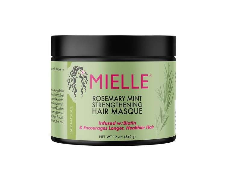 Mielle Organics Rosemary Mint Strengthening Hair Masque Infused with Biotin 12 Ounces