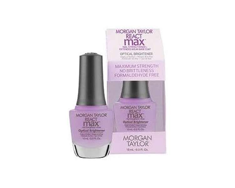 Morgan Taylor React Max Formaldehyde Free Nail Strengthener + Extended Wear Base Coat with Optical Brightener 15ml