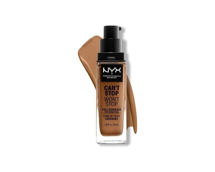 NYX Professional Makeup Can't Stop Won't Stop Full Coverage Foundation Vegan Formula Matte Finish Honey 15.8