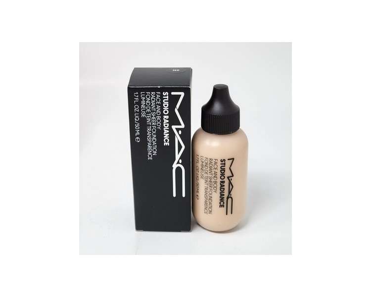 New Authentic MAC Studio Radiance Face and Body Foundation N0 50ml