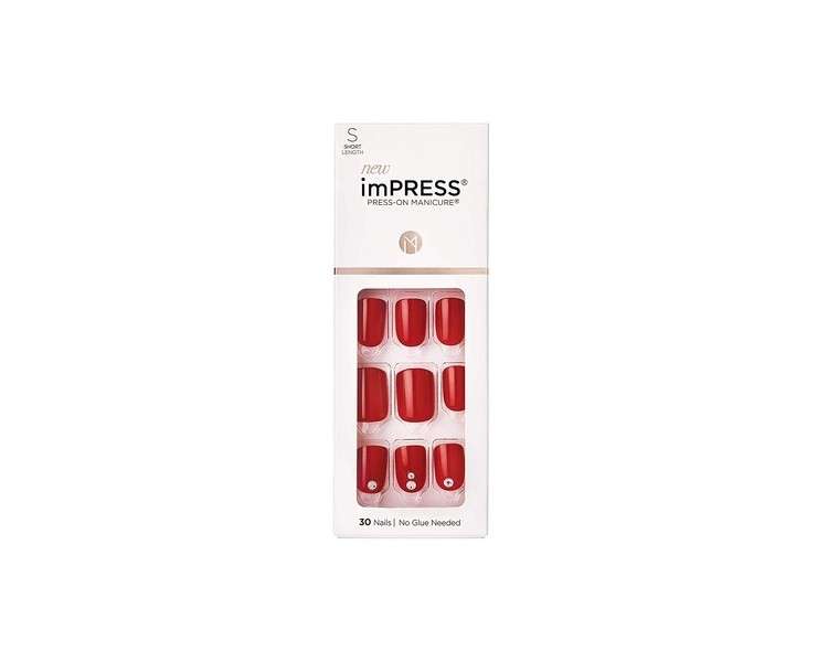 KISS imPRESS Press-On Manicure Kill Heels Short Square Nails with PureFit Technology - 30 Fake Nails