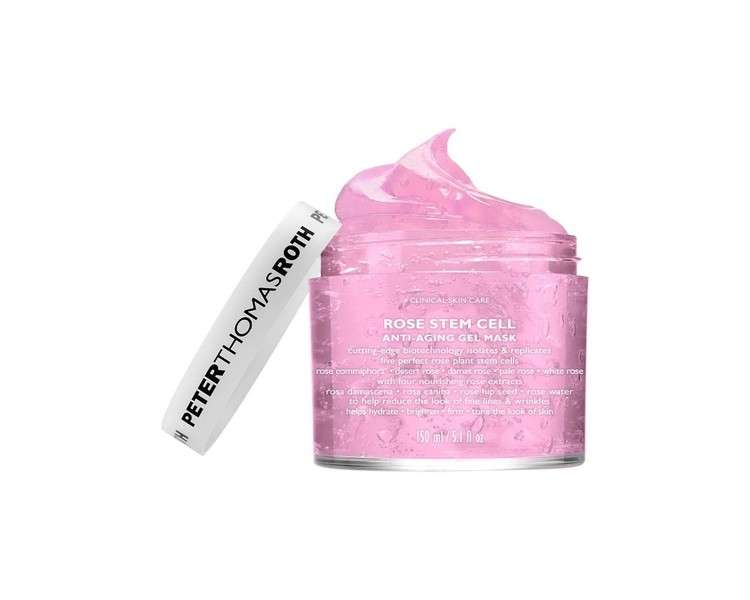 Peter Thomas Roth Rose Stem Cell Anti-Aging Gel Mask Nourishing Face Care Mask with Rose Water, Pink Canina, Aloe Vera, Vitamin A and Vitamin C - Suitable for All Skin Types