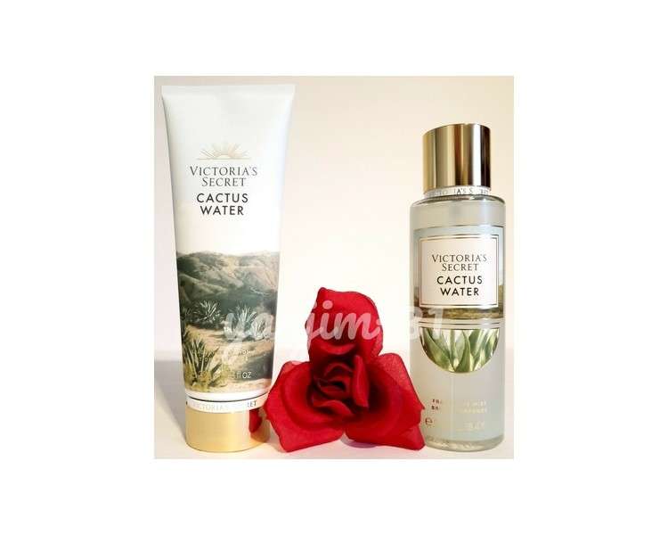 Victoria Secret Cactus Water Fragrance 2piece Set, Body Mist 8.4fl oz & Lotion fl 8oz.