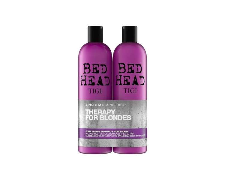 Bed Head by TIGI Dumb Blonde Shampoo and Conditioner Set Nourishing Professional Colored Hair Treatment