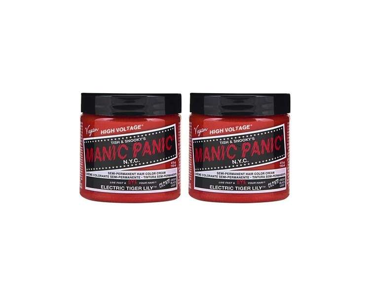 Manic Panic Electric Tiger Lily Classic Creme Vegan Cruelty Free Orange Semi Permanent Hair Dye 118ml