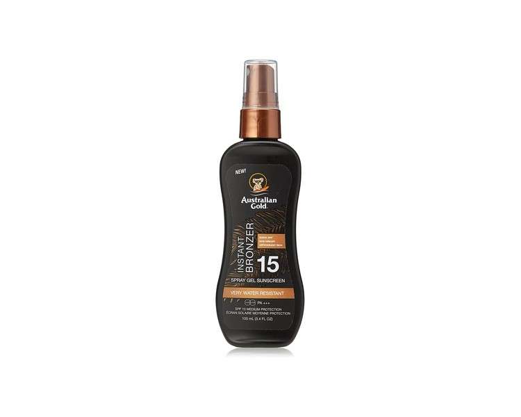 Australian Gold SPF 15 Spray Gel with Bronzer Sunscreen 100ml