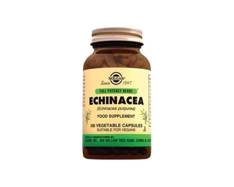 Solgar Echinacea Full Potency Herb 100 Vegetarian Capsules