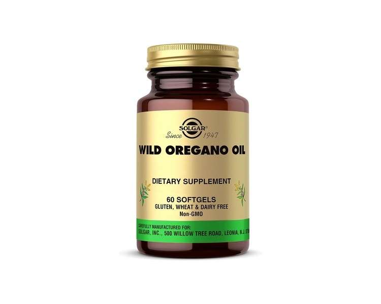 Solgar Wild Oregano Oil Natural Oregano Leaves Premium Quality Easy Absorbable 60 Softgels