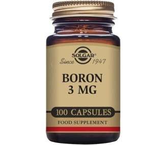 Solgar Boron 3mg Vegetable Capsules Food Supplement 100 Capsules