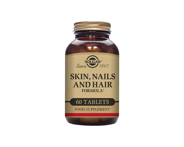 Solgar Skin Hair and Nails Helps Build Collagen with Zinc Copper and Vitamin C Vegan and Gluten Free
