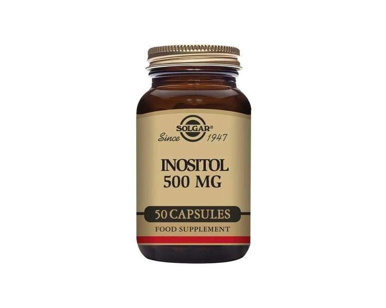 Solgar Inositol 500mg Vegetable Capsules Vitamin B8 50 Count