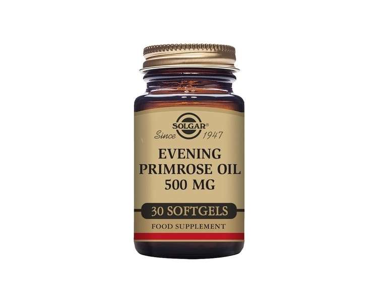 Solgar Evening Primrose Oil 500mg Softgels with Omega-6 and GLA 30 Capsules