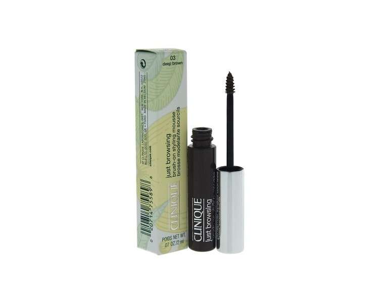 Clinique Just Browsing Brush On Styling Mousse Eyebrow Gel 03 Deep Brown 2ml