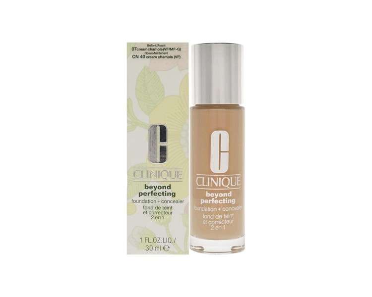 Clinique Beyond Perfecting Foundation + Concealer CN 40 Cream Chamois 30ml 1 fl.oz. 7 Cream Chamois VF-G