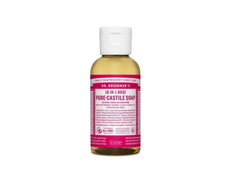 Dr. Bronner's Rose 18-in-1 Magic Soap Organic Liquid Soap 60ml