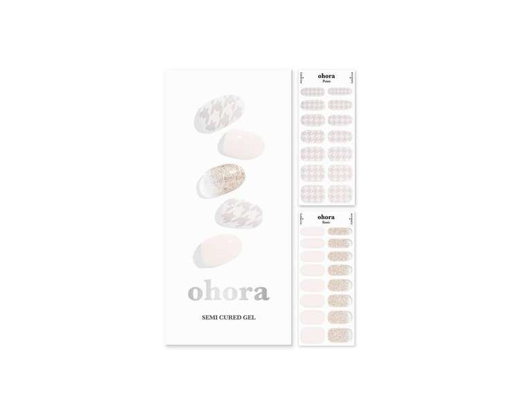 ohora Semi Cured Gel Nail Strips N Mellow - Works with Any Nail Lamps Salon-Quality Long Lasting Easy to Apply & Remove French