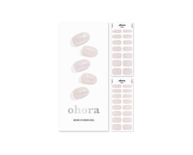 ohora Semi Cured Gel Nail Strips N Dress Up - Works with Any Nail Lamps Salon-Quality Long Lasting Easy to Apply & Remove - Includes 2 Prep Pads Nail File & Wooden Stick