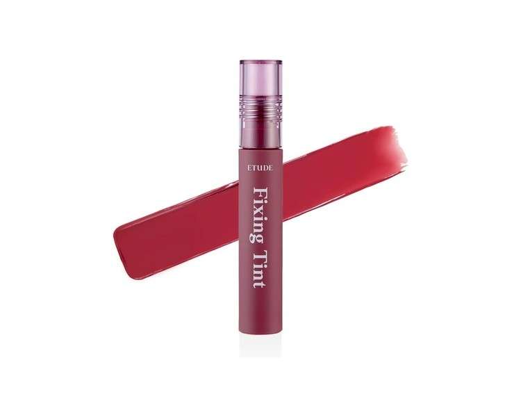 Etude House Fixing Tint 4g Long Lasting High Pigmented Liquid Lipstick Lip Stain Waterproof Lightweight Matte Finish Full Coverage 07 Cranberry Plum