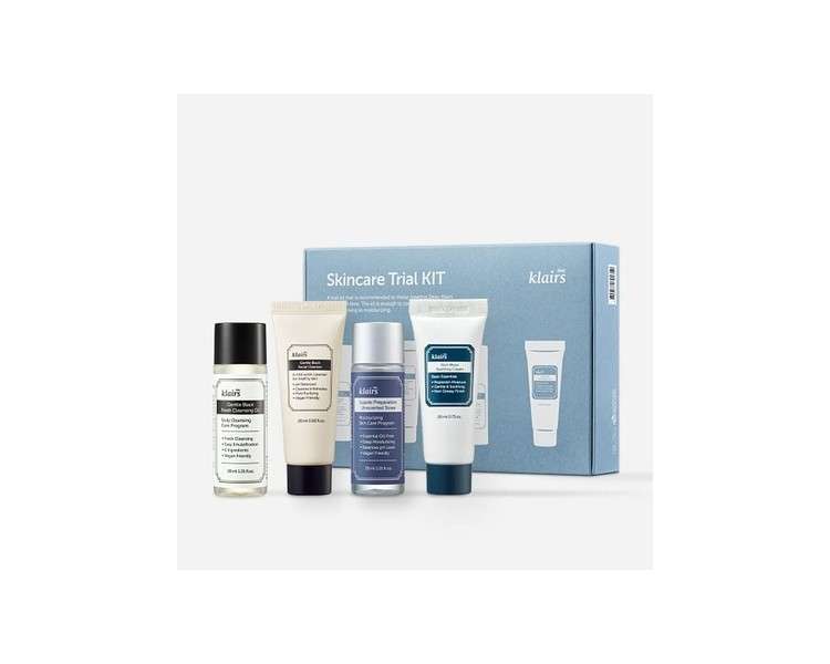 DearKlairs Skincare Trial Kits 4 Minis Cleansing Oil Cleanser Toner Cream Travel Must Haves