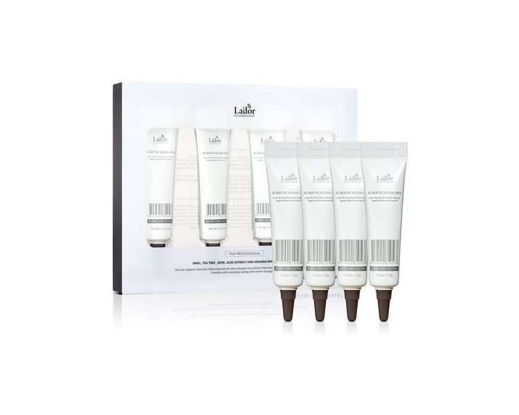 LA'DOR Scalp Scaling Spa Hair Treatment 15g x 4 Exfoliating Ampoules Active Ingredients Scalp Scaling Sebum Control Soothing Hair Conditioner Healthy Scalp Without Dandruff