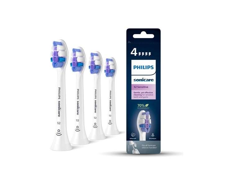 Philips Sonicare S2 Sensitive Brush Heads with Extra Soft Bristles for Sensitive Teeth and Gums White