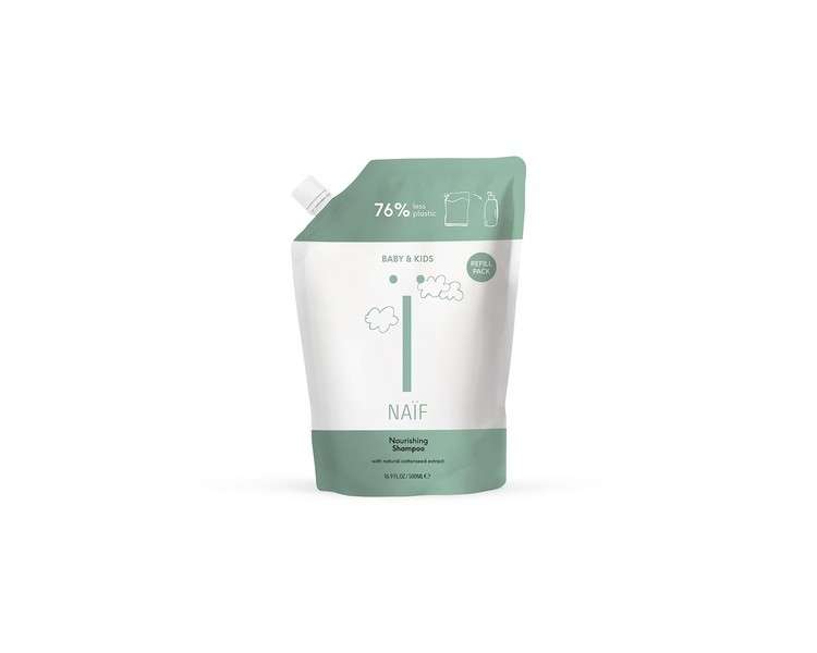 Naïf Nourishing Shampoo for Baby & Kids Refill Pack - No Microplastics or Mineral Oil 500ml