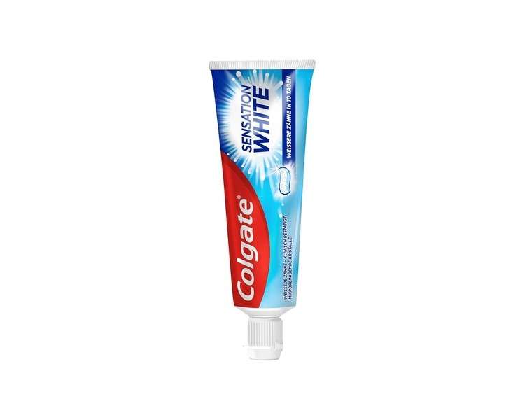 Colgate Sensation White Toothpaste 75ml - Gentle Removal of Surface Stains - Teeth Whitening for Long-lasting White Teeth