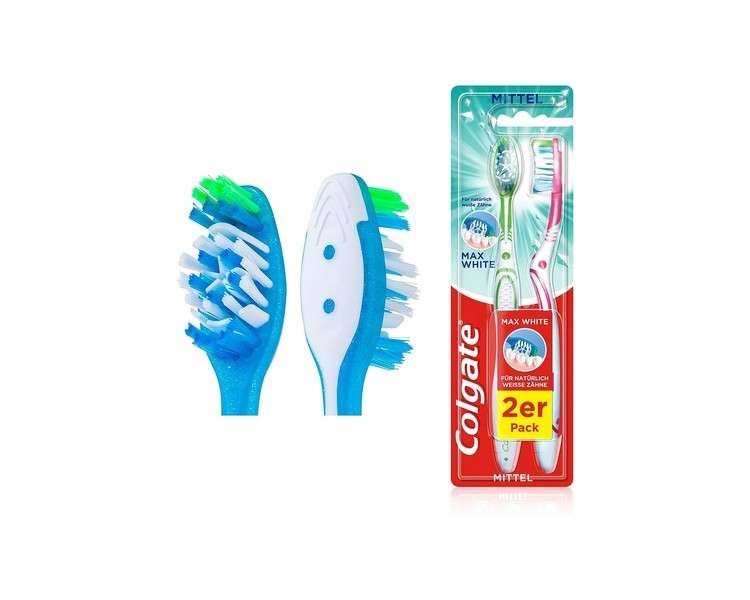 Colgate Max White Medium Toothbrush - Pack of 2