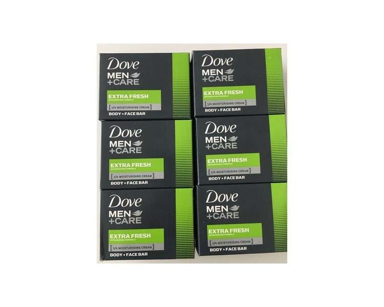 Dove Men+Care Extra Fresh Body & Face Wash Bar 90g - Pack of 6