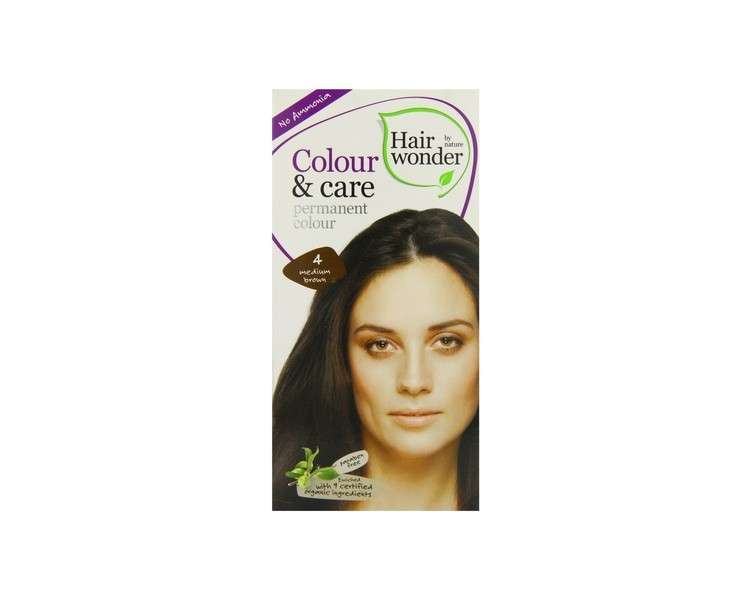 Hair Wonder Colour & Care 4 Medium Brown 100ml