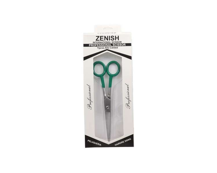 Zenish Professional Scissors Metal Silver Handle Green 7