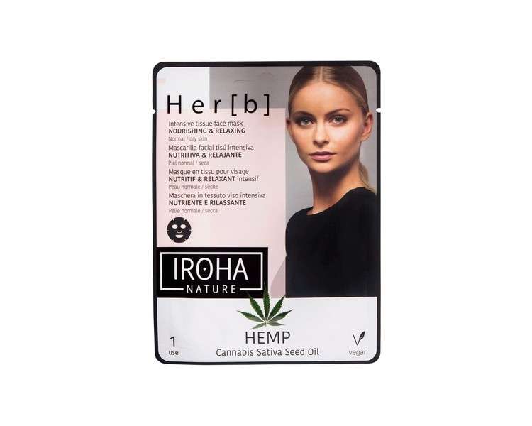 Iroha Nature Facial Tissue Mask Hemp Nourishing and Relaxing