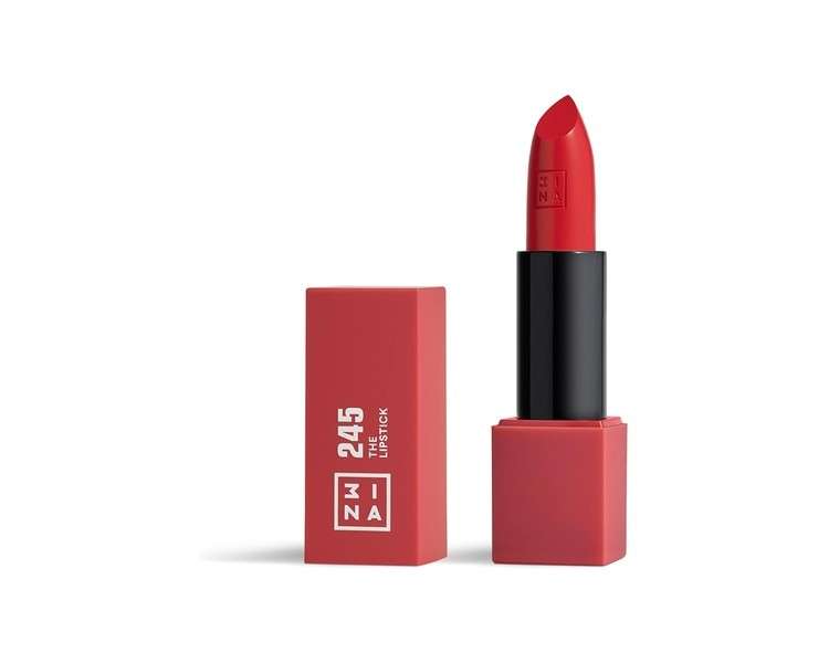 3INA Makeup The Lipstick 245 Pink Red Lipstick with Vitamin E and Shea Butter Long Lasting Lip Colour Matte Finish Creamy Texture Vegan Cruelty Free