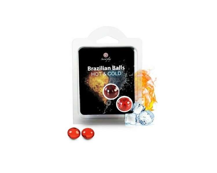 Brazilian Balls Hot & Cold Orgasmic Foreplay Lubricant Flavoured Condom Safe - Pack of 2