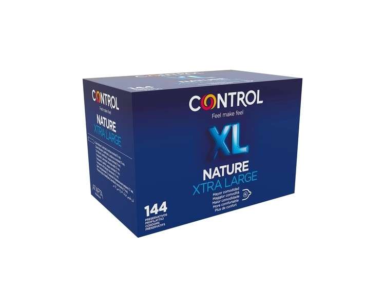 CONTROL NATURE XTRA LARGE Elastic Condoms XL Size Natural Latex 144 Pieces - Pack of 144