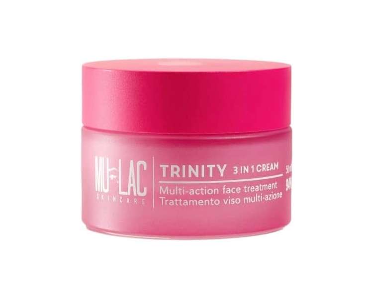 Mulac Cosmetics Trinity 3 in 1 Multi-Action Facial Moisturizing Cream 50ml Vegan 94% Natural Origin